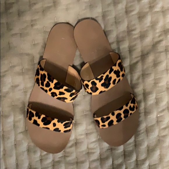 J. Crew Shoes - J Crew leopard slides, size 9